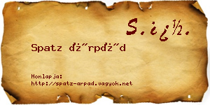 Spatz Árpád névjegykártya